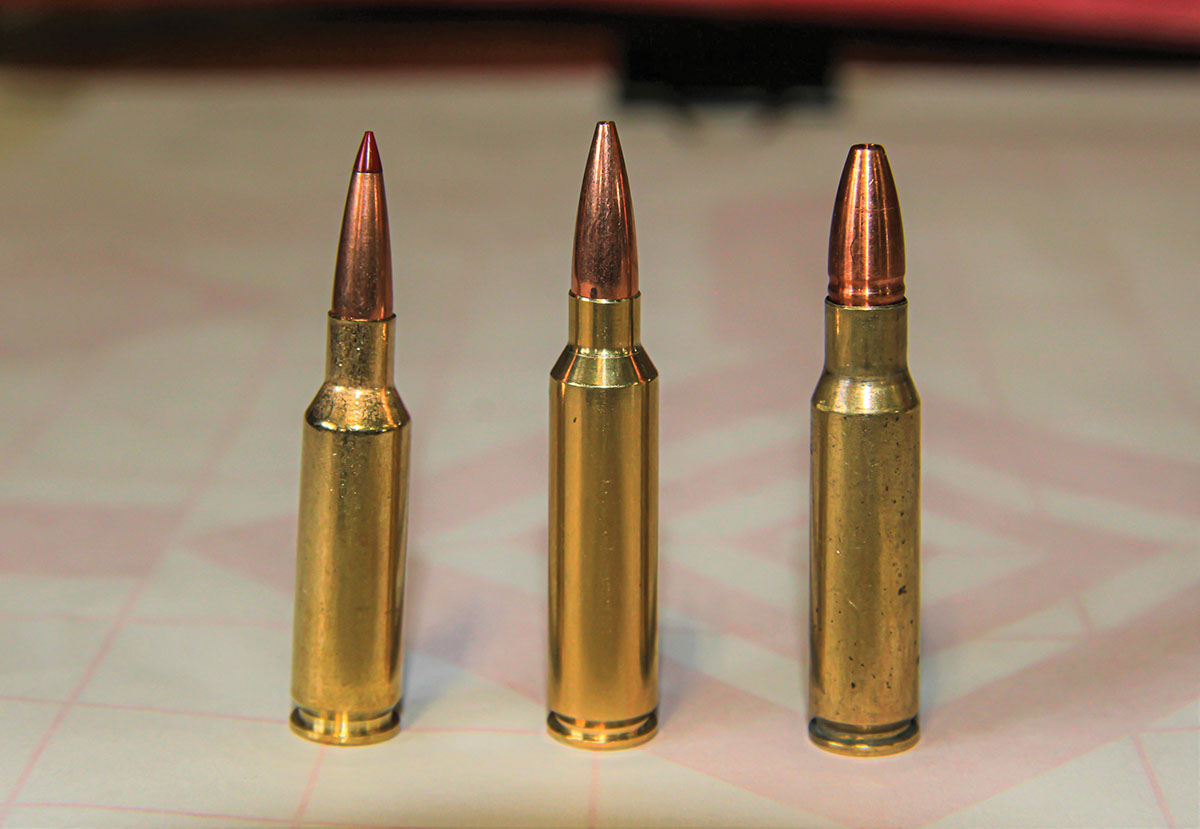 Left to right: The 224 Valkyrie and the 24 York are both cartridges derived from the 6.8 Remington SPC.